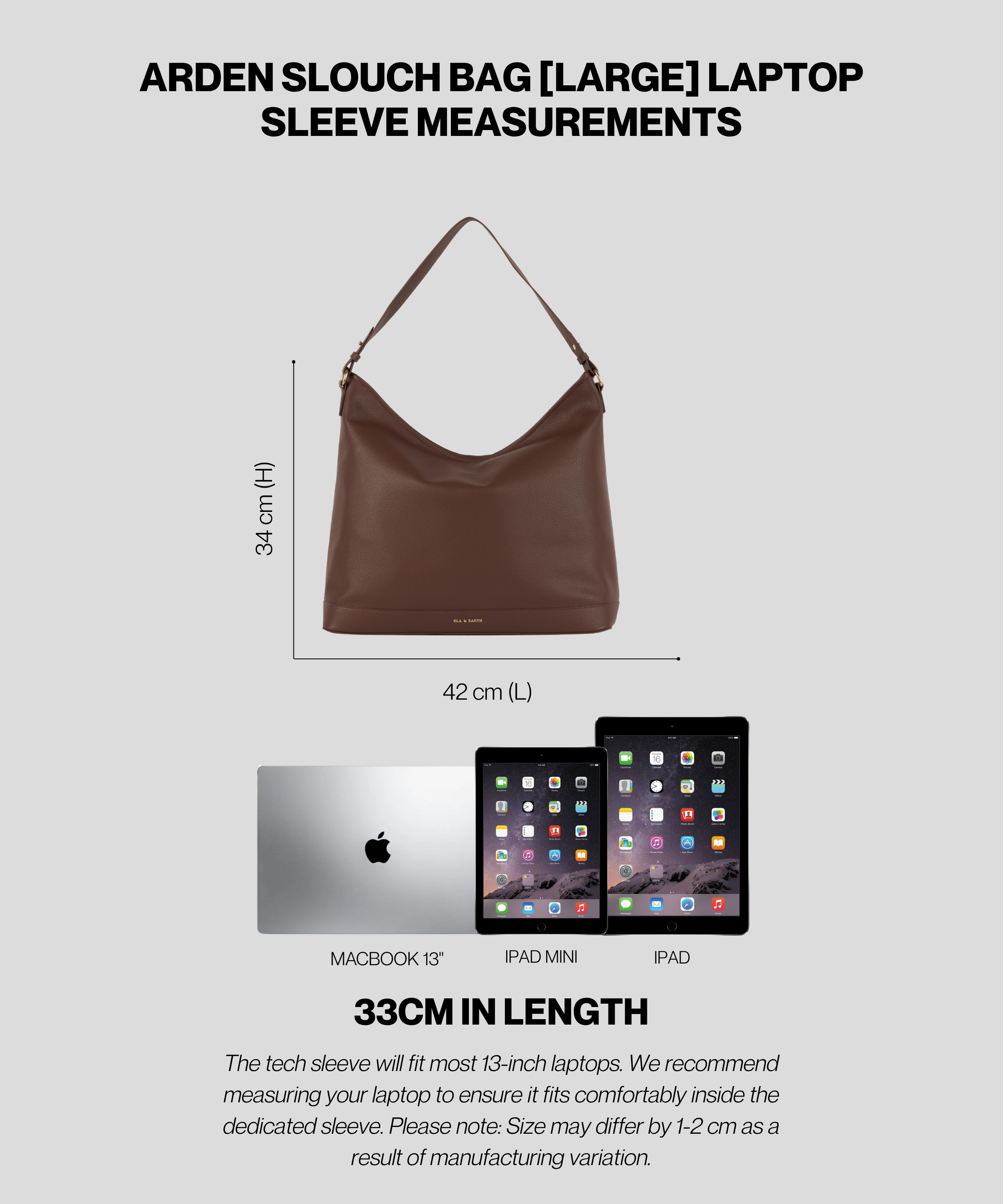 Chocolate - Arden Insulated Slouch Bag [Large]