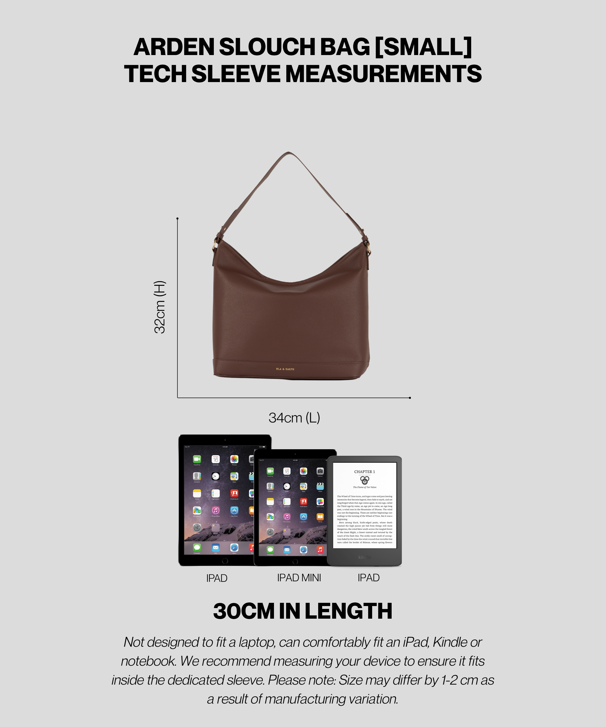 Chocolate - Arden Insulated Slouch Bag [Small]