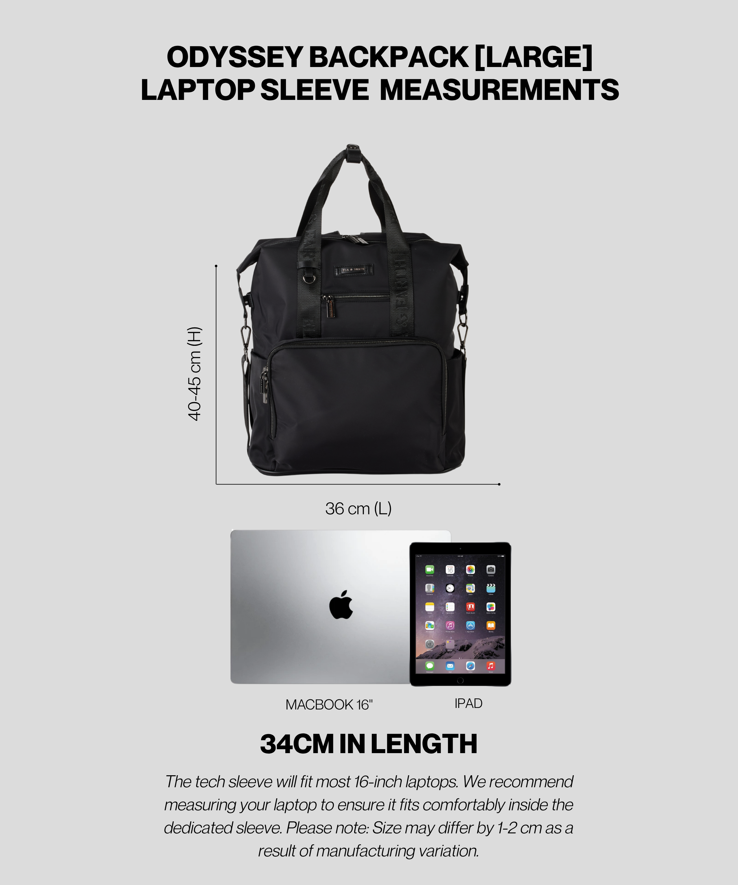 Black With Gunmetal - Odyssey Insulated Backpack [Large]