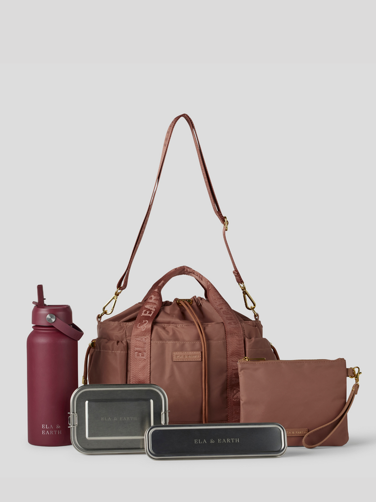 Insulated lunch set - burgundy