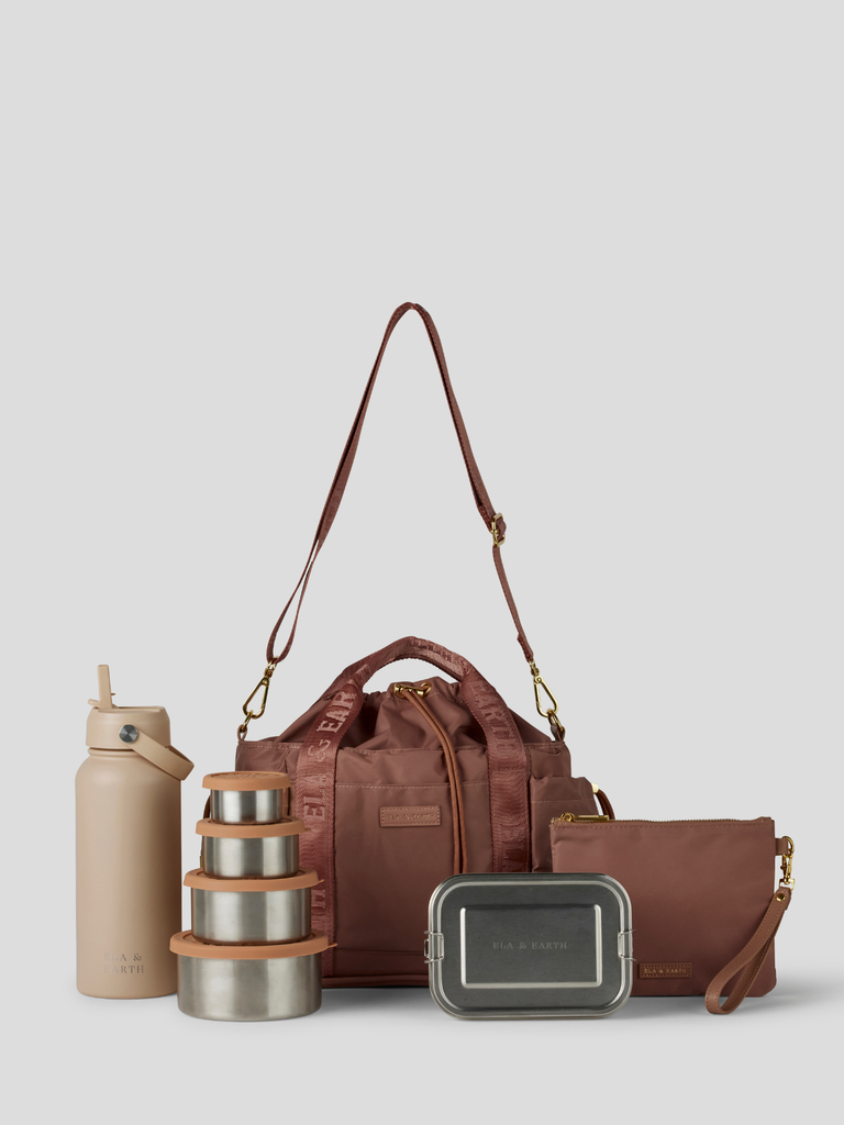 Insulated Lunch Bag Set - chai