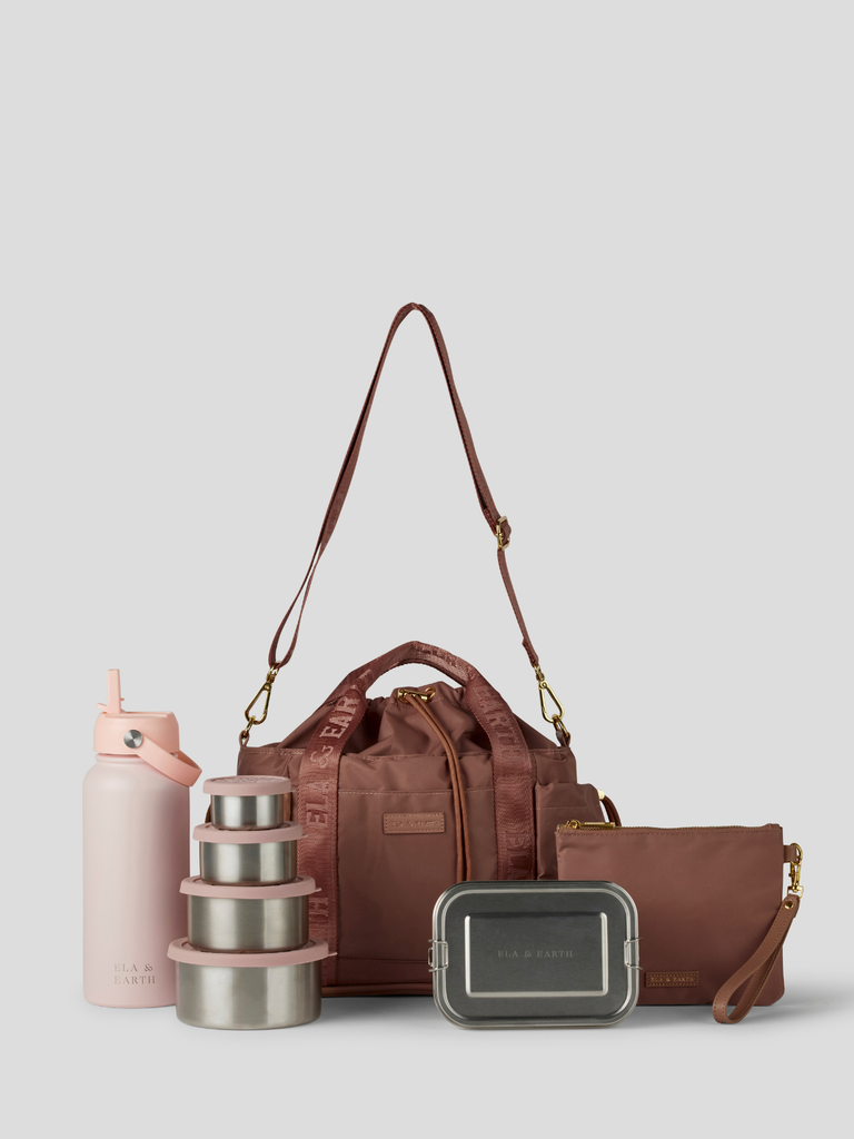 Insulated Lunch Bag Set - pink 