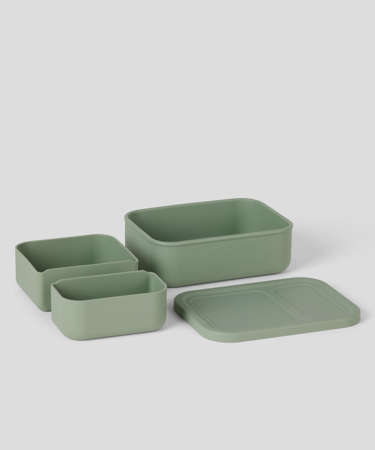 Sage Green - 2 Compartment Silicone Bento Box [Removable]