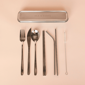 Silver reusable cutlery