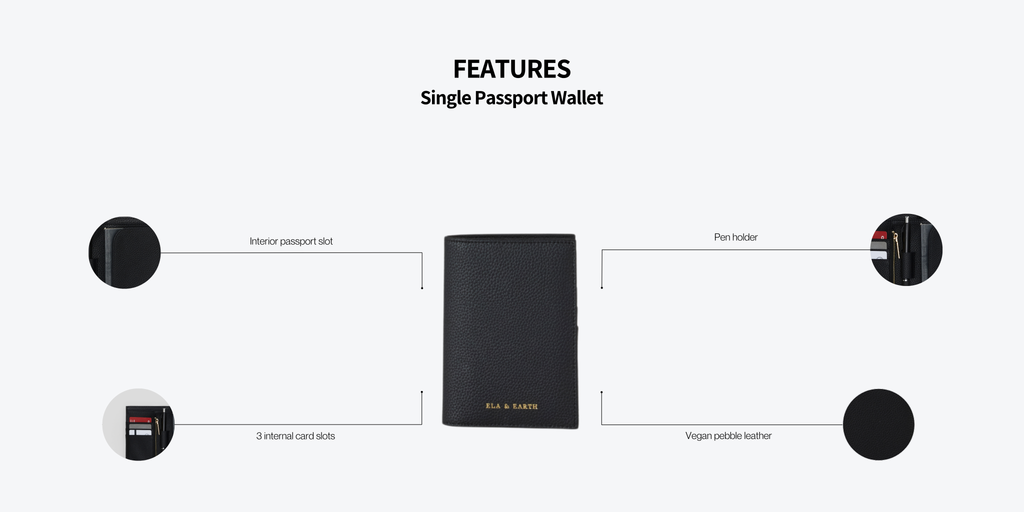 black single travel wallet