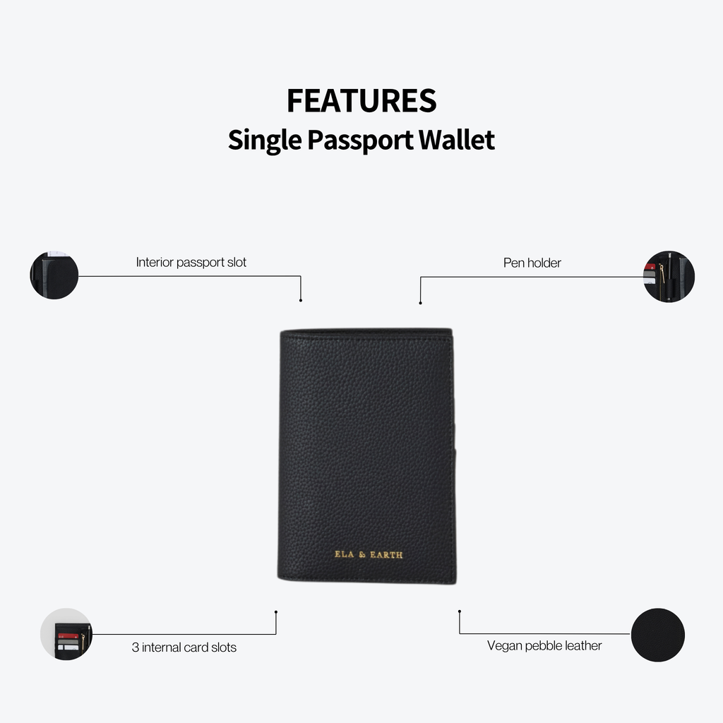 black single travel wallet