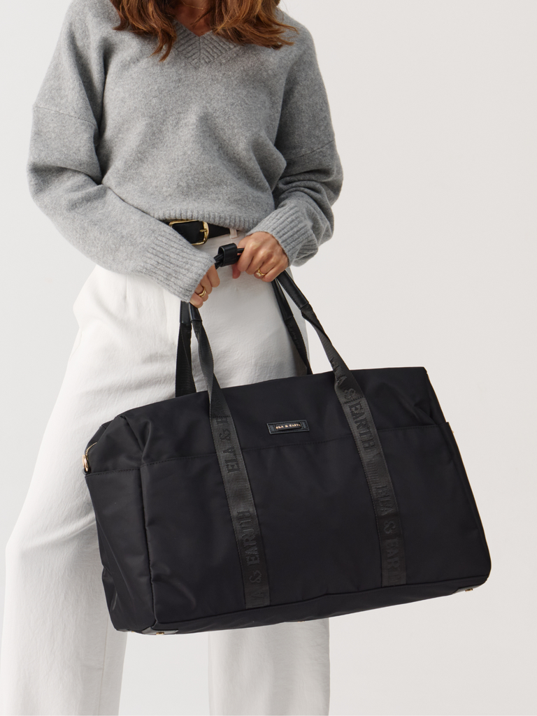 Weekender Travel Bag - Black With Gold 