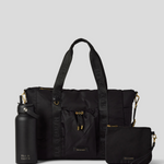 Black Tote Bag, Black Water Bottle, and Medium Pouch 