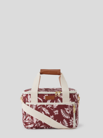 Insulated lunch cooler - garnet bloom