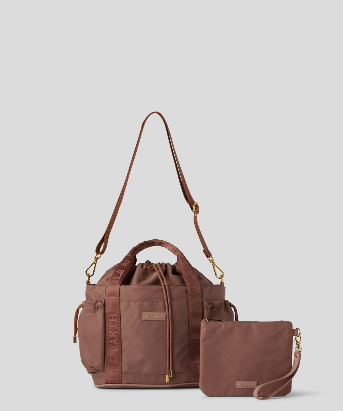 Rose Lunch Bucket Bag and the medium Pouch. 