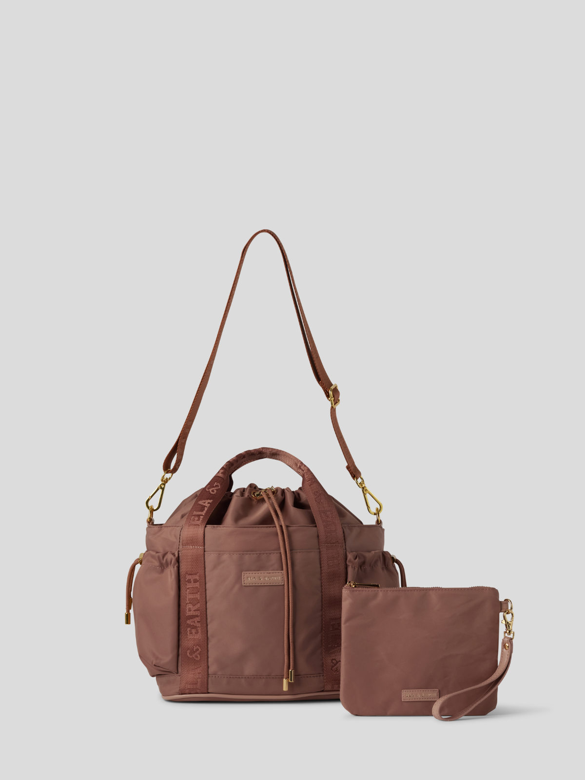 Rose Lunch Bucket Bag and the medium Pouch. 