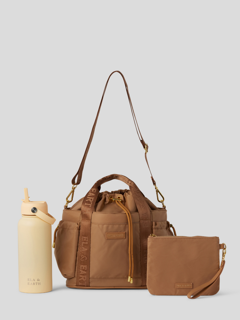 brown bucket bag 