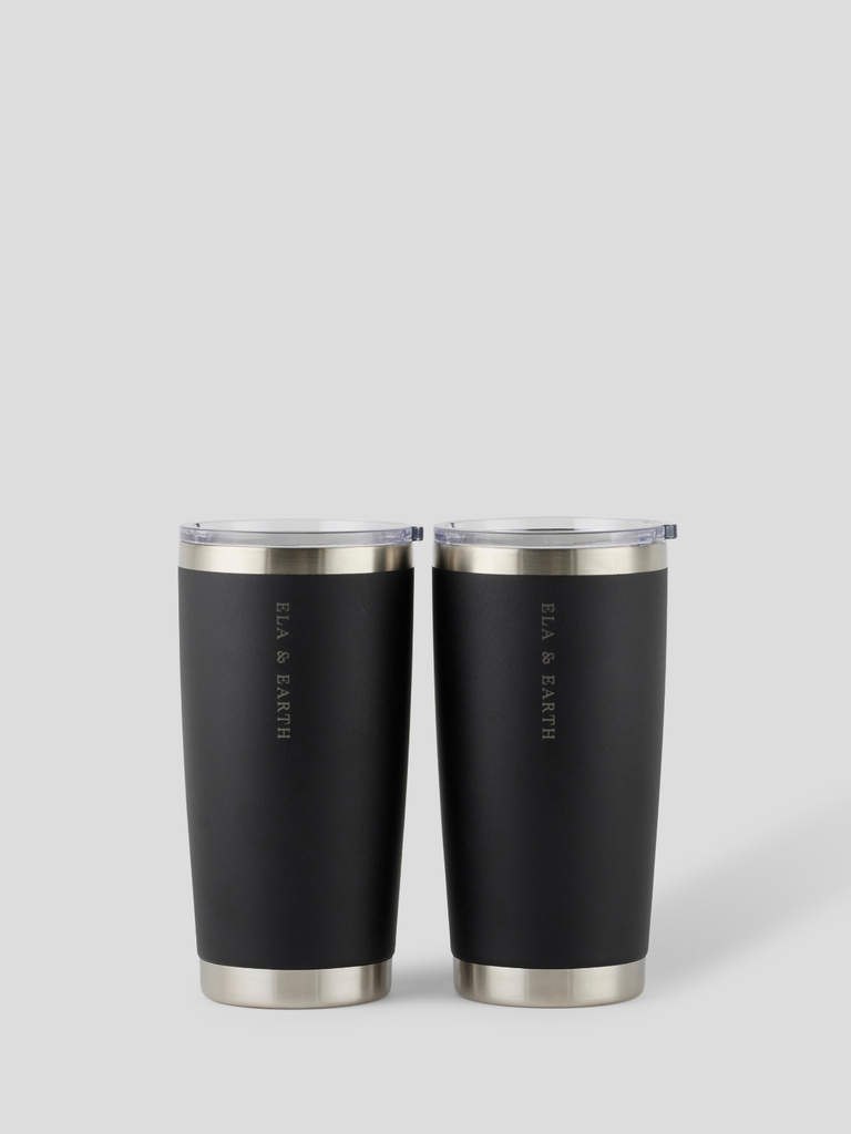 Insulated smoothie tumbler set - black