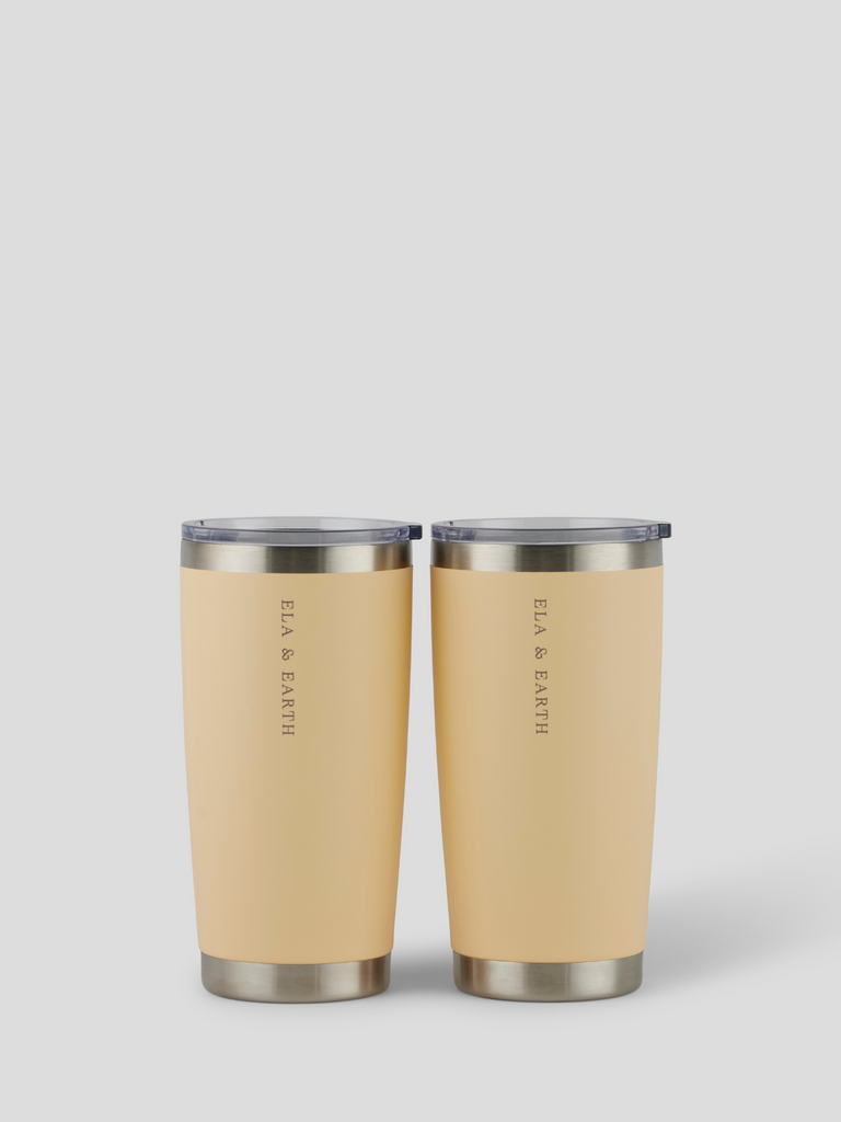 Insulated smoothie tumbler set - yellow