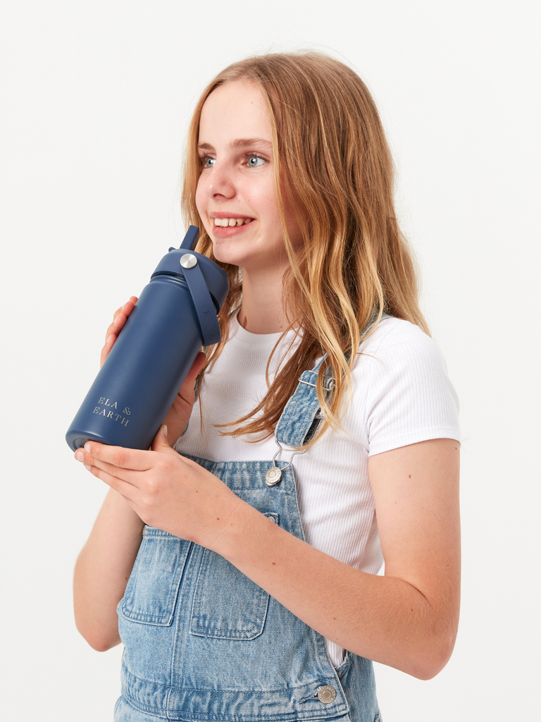 insulated drink bottle - navy blue