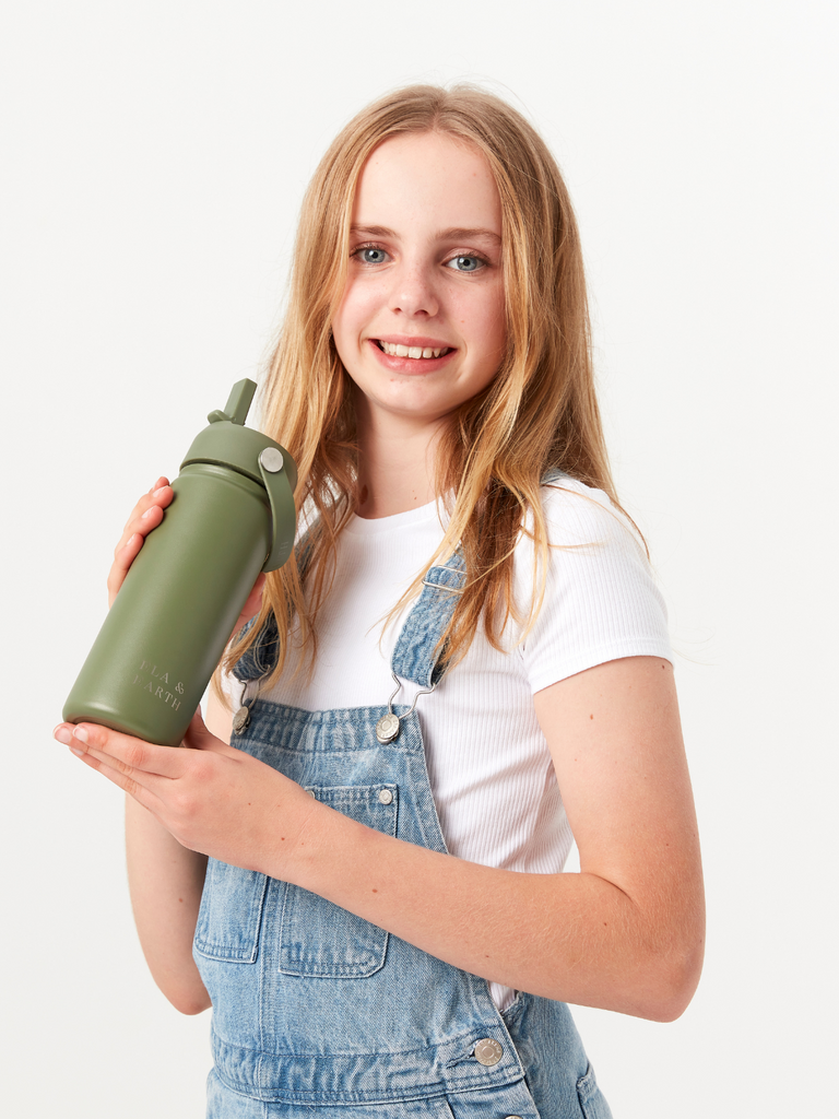 Insulated drink bottle - olive green