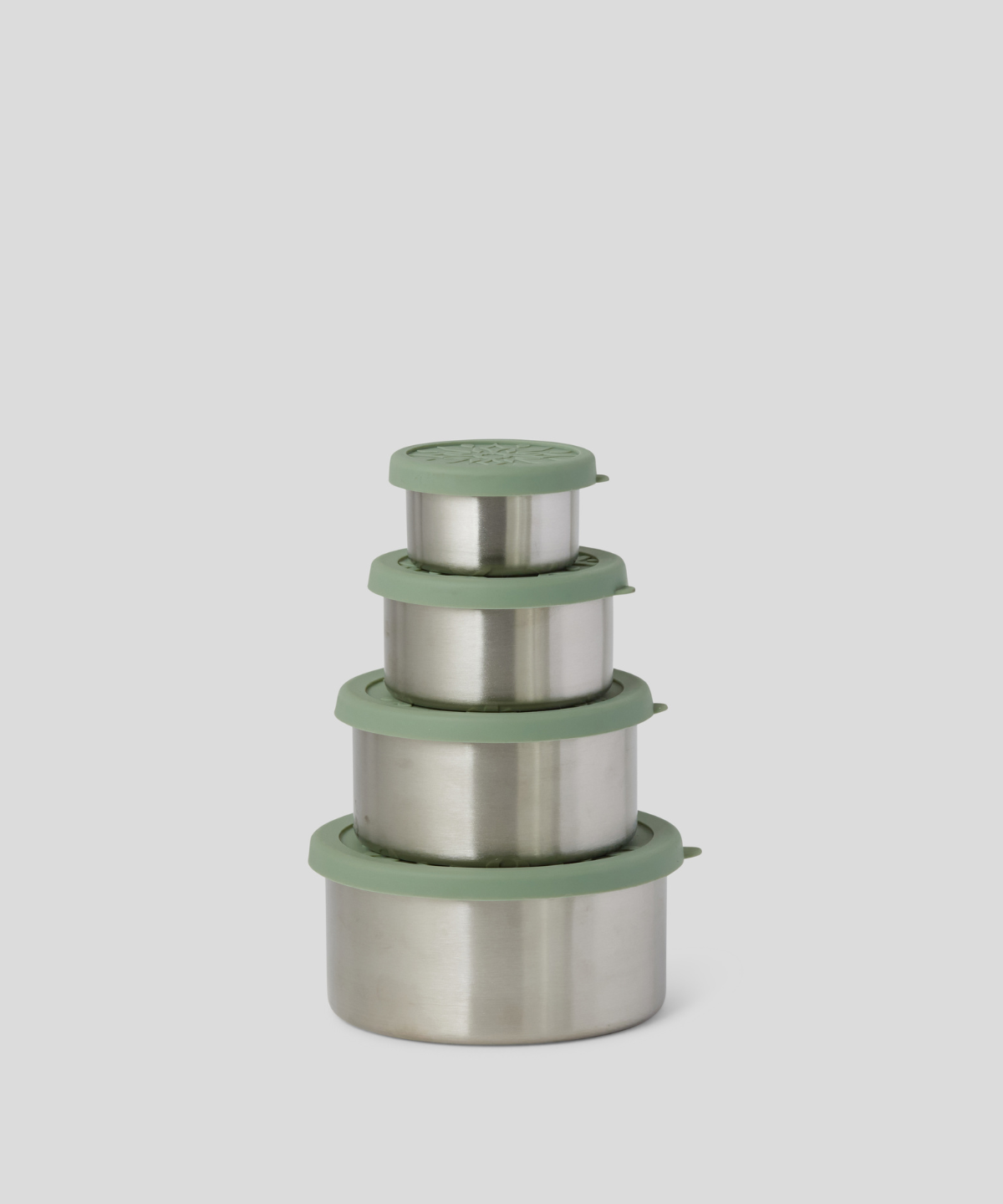 Sage green silicone nesting containers
