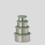 Sage green silicone nesting containers