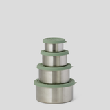 Sage green silicone nesting containers