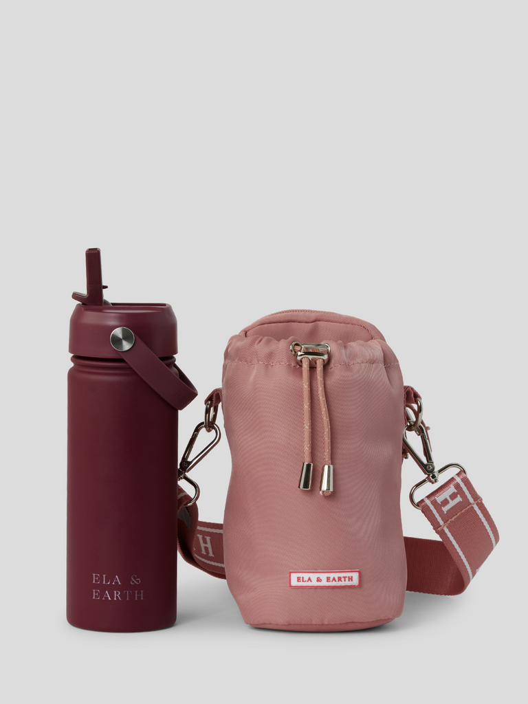 Kids Bag & Drink Bottle Set - Dusty Pink 